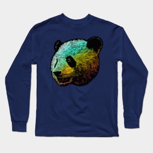 Cool Colored Panda Long Sleeve T-Shirt